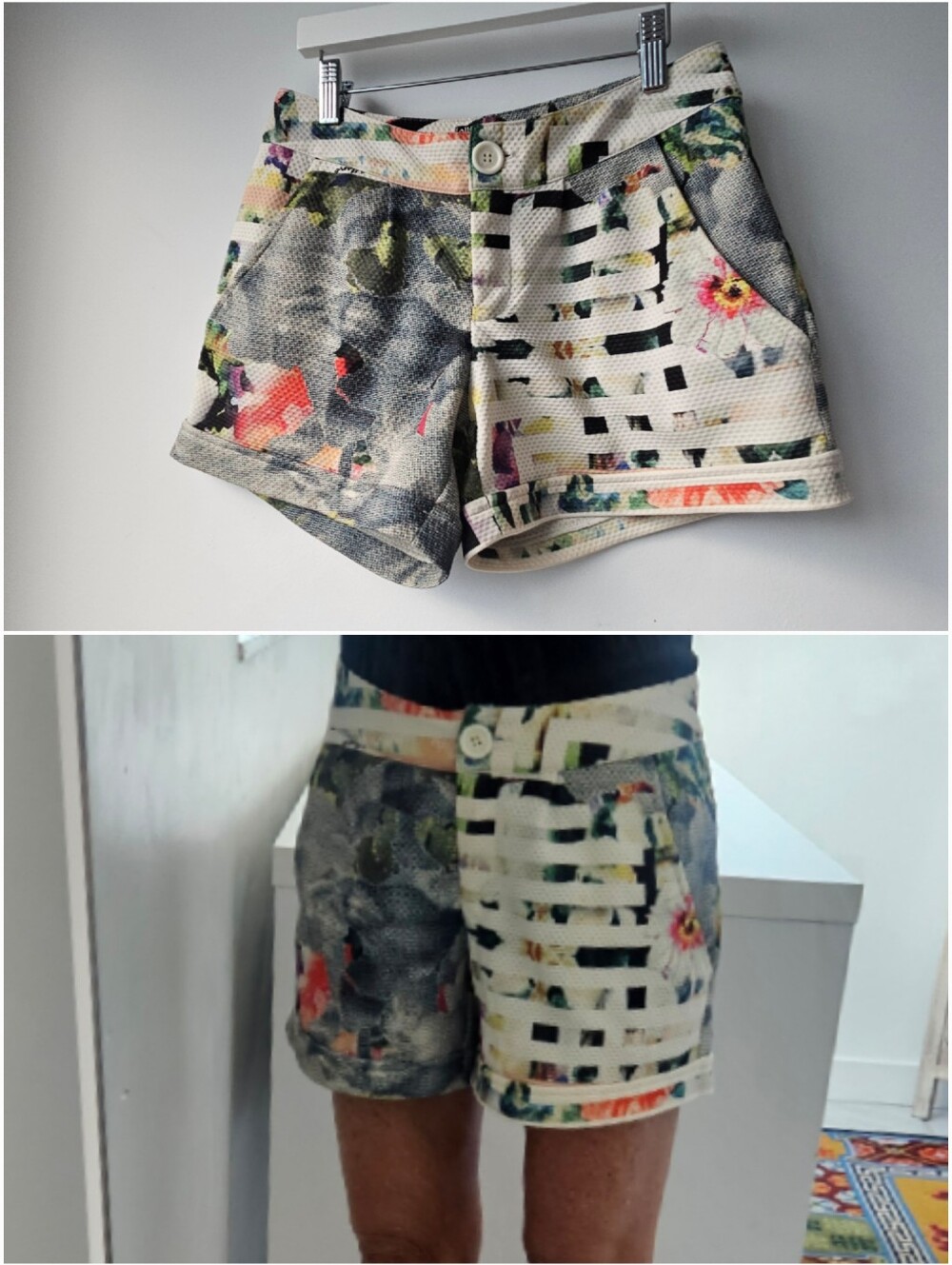 All One Eunice Capistrano Mixed Media Print Shorts